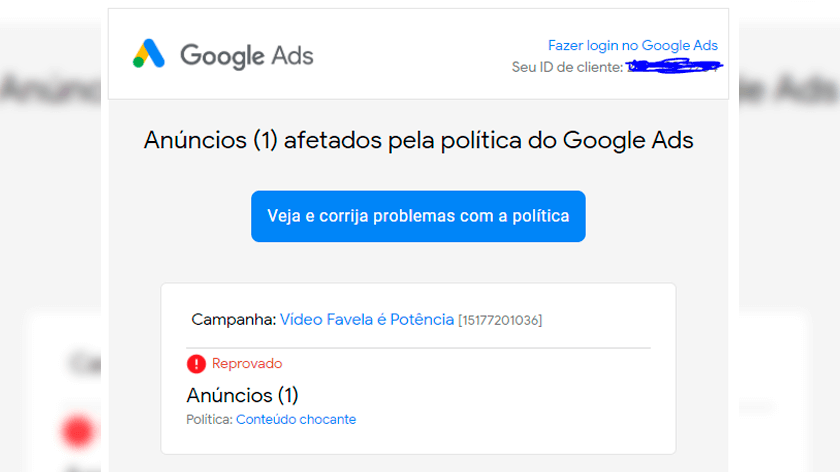 Google Ads censura a música Favela é Potência do Japão QDL e L.A QDL
